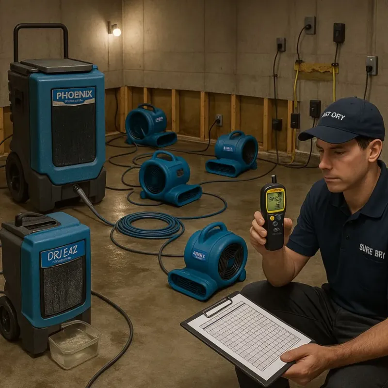 Structural Drying and Dehumidification process in Wilberforce, OH